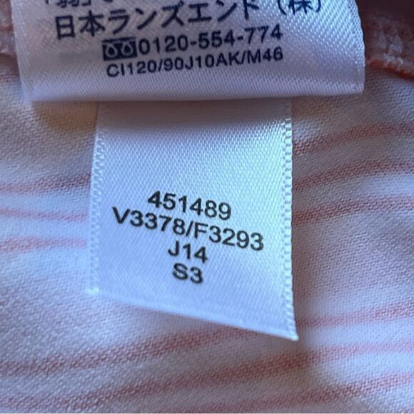 Lands' End Women's Warm Up Top Orange/Cream Stripe Size Large 14-16 - Picture 12 of 12